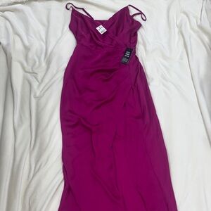Express Strapless Magenta Dress